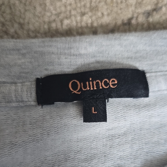 Quince Unisex Supersoft Fleece Crew/heather Light Grey, Size L, NWOT - Picture 2 of 12